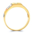 thumbnail image 2 of Wellingsale Men's Solid 14k Tri 3 Color Gold Polished CZ Cubic Zirconia Wedding Band - Size 8.5, 2 of 5