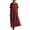 Wine, variant on Women's Casual Linen Maxi Dress Short Sleeve Cowl Neck Pocket Loose Fit Long Dresses for Summer Daily Wear