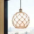 thumbnail image 2 of 516-1P-BB-G121-10RB Innovations Lighting Farmhouse Rope - 1 Light Cord Hung Mini Pendant In Industrial Style-13 Inches Tall and 10 Inches Wide-Brushed, 2 of 2