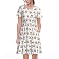 thumbnail image 1 of Kdxio Robe T-Shirt Décontractée pour Femmes Imprimé Carlins Manches Courtes d'Été avec Poches, 1 of 6