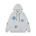thumbnail image 4 of Hvyesh Zip Up Hoodies for Women Oversized Star Graphic Sweatshirt Casual Long Sleeve Sweatshirts Lightweight Hooded Jacket with Pocket, 4 of 4