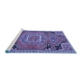 thumbnail image 2 of Ahgly Company Machine Washable Indoor Rectangle Medallion Blue Traditional Area Rugs, 7' x 9', 2 of 4