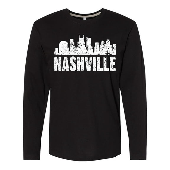 Inktastic Nashville Skyline Grunge Long Sleeve T-Shirt