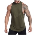 thumbnail image 1 of pstuiky Camiseta sin mangas para hombre, Camiseta deportiva sin mangas informal de color liso para hombre Tops elegantes para mujer m, 1 of 7
