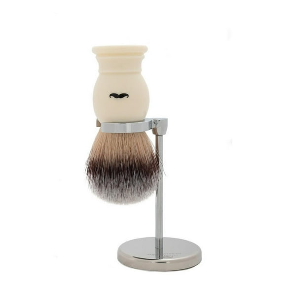 Kit The Shaving Co Brocha Afeitar Color Marfil Y Base Acero amarillo 1