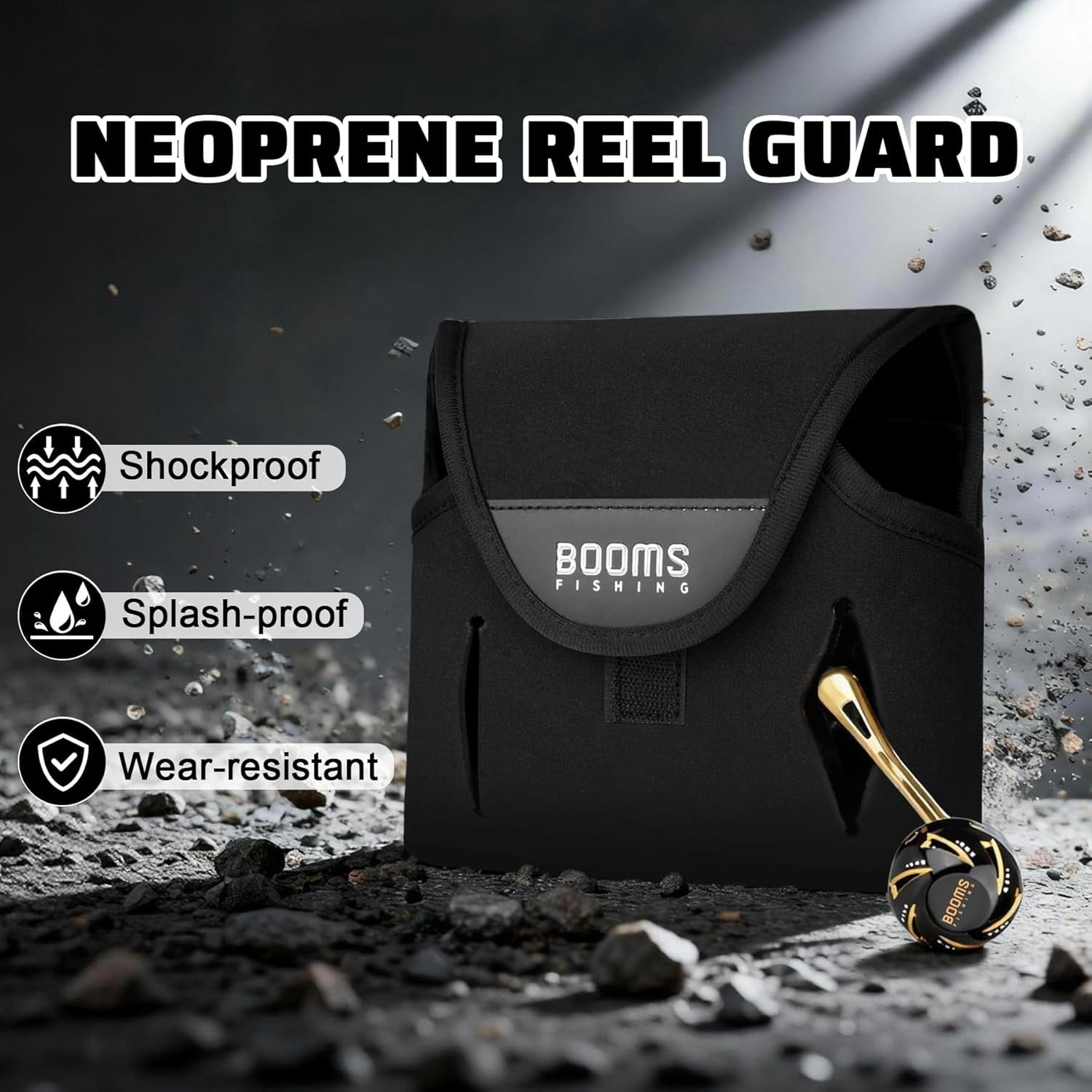 UBSWF-Spinning Reel Cover Neoprene Fishing Reel Case Fit 2000~10000 Spinning Reels Saltwater Protective Bag with Handle Slot RC7 M/L/XL