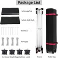 thumbnail image 4 of Ataucjin 10x10 Ft Pop Up Canopy Tent, Portable Commercial Canopy with Vented Top Roller Bag,1 Removable Sidewall, 4 Sandbags, 4 Ropes and 8 Tent Stakes, Easy Outdoor Sun Shade for Events, Parties, 4 of 7
