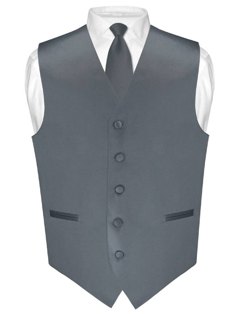 New Vesuvio Napoli Men's 2.5" skinny necktie & hankie set solid party prom peach 
