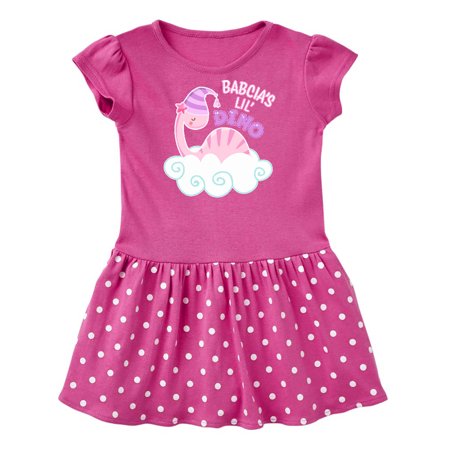 

Inktastic Babcia s Lil Dino with Cute Pink Baby Dinosaur Gift Baby Girl Dress