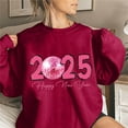 thumbnail image 2 of xixinqiwan 2025 New Year Sweatshirt Women Pullover Hoodie,Festive New Year 2025 Long Sleeve Shirt Print Celebrate Holidays Oversized Pullovers, 2 of 5