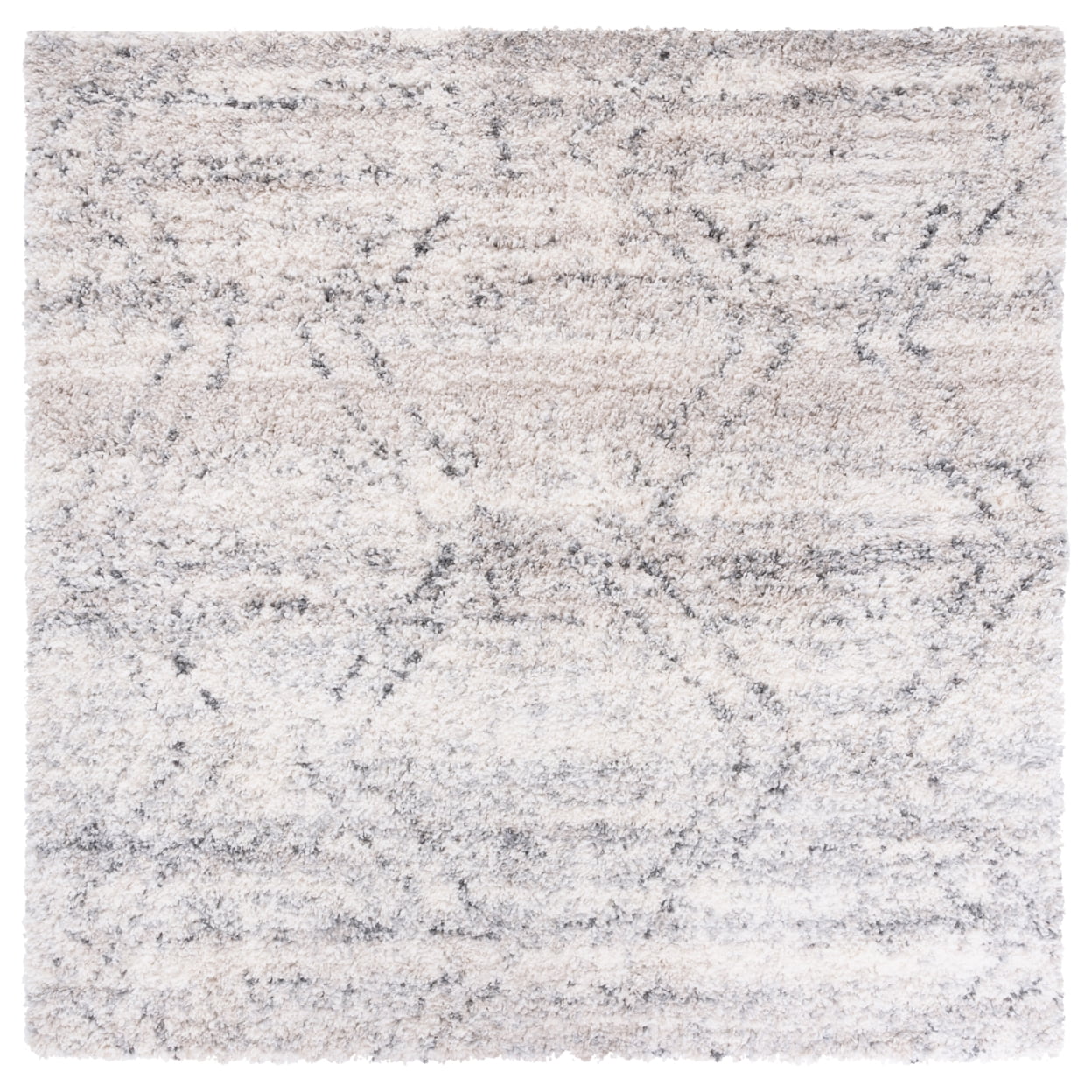 SAFAVIEH Fontana Darin Geometric Shag Area Rug, Ivory/Grey, 3' x 5'