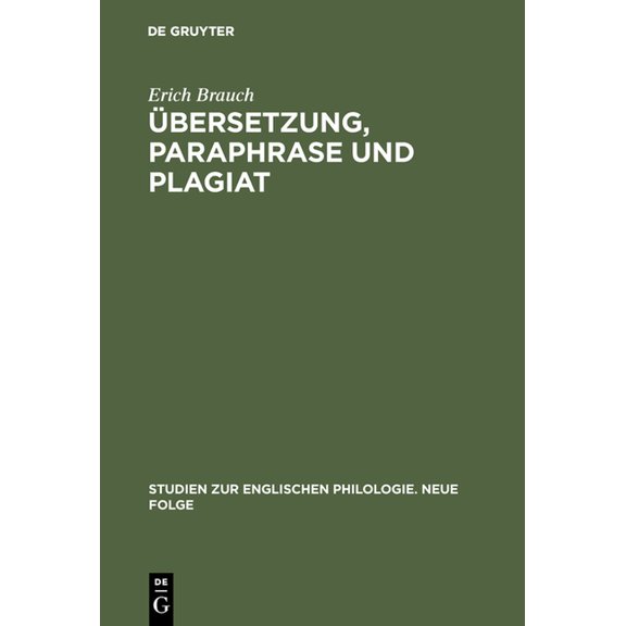Studien Zur Englischen Philologie. Neue Übersetzung, Paraphrase Und Plagiat: Untersuchungen Zum Schicksal Englischer >Character- Books, Book 19, (Hardcover)