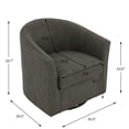 thumbnail image 6 of DREAMSIDEA Swivel Accent Chairs Set of 2,Oversized Linen Barrel Club Chair Upholstered Armchair for Living Room -Gray, 6 of 6