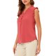 thumbnail image 4 of INSPIRAR CHIC Blusas de Trabajo Sin Mangas con Volantes para Mujeres, Cuello en V, Talla XL, Rojo Sandía, 4 of 6