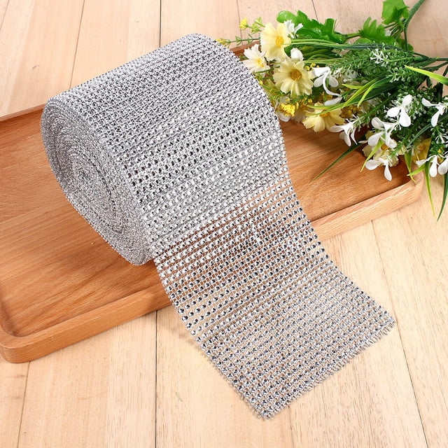 Diamond Mesh Ribbon, Plastic Rhinestone Mesh Ribbon Roll, 10 Yards For Homes Home Ornament Wedding Ornament Crafts