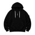 thumbnail image 4 of Bainana Men'S Half Zip Hoodie Long Sleeve Soft Hoody Solid Color Hooded Tops Party Wear Fall Outfit Size L, 4 of 4