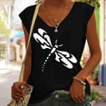 thumbnail image 2 of Birdeem T-Shirt Sans Manches à Col en V Imprimé Mode Décontractée pour Femmes, 2 of 5