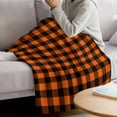 thumbnail image 3 of Black Orange Plaid Blanket Soft Cozy Warm Throw Blanket for Couch, Plush Fuzzy Flannel Fleece Blankets for Sofa, Farmhouse Buffalo Check Gingham Bed Blankets Lightweight Gifts for Women, 50"x60", 3 of 9