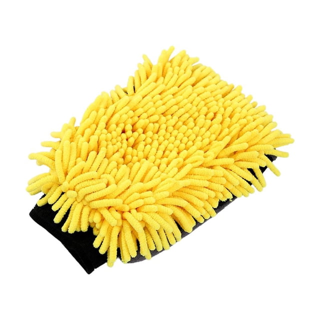 SGACAI Guante de chenilla de doble cara impermeable con herramienta de microfibra para lavado de autos Cepillo de cera