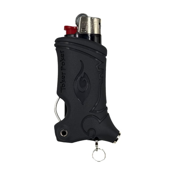 Toker Poker - Mini Bic, Keychain, Lighter Case, Multi Tool of Camping and other (Black)