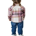 thumbnail image 4 of Family Matching Women Girls Flannel Plaid Jacket Shacket Long Button Down Shirt Coat, 4 of 5