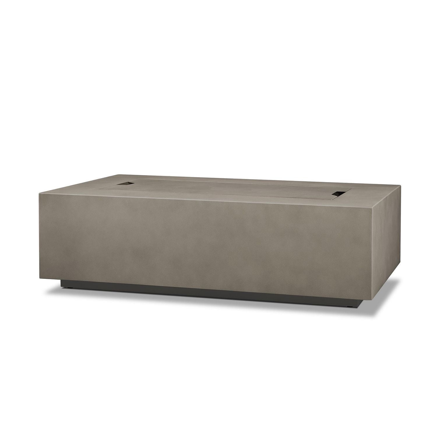 Grande table de foyer rectangulaire au gaz propane Aegean gris brume avec kit de conversion au gaz naturel