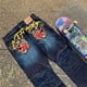 thumbnail image 3 of Nuevos pantalones vaqueros Y2K para mujer, estilo Harajuku, hip-hop, con estampado de letras, retro, azules, holgados, pantalones vaqueros, nuevos pantalones góticos de cintura alta y pierna ancha, 3 of 4