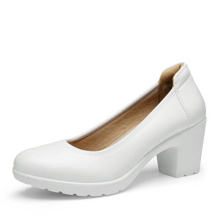 

Women‘s Chunky Closed Toe Low Heels Work Pumps Comfortable Round Toe Dress Wedding Shoes SDPU2230W