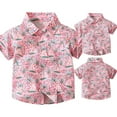 thumbnail image 2 of Generic toddler shirts boys 3t Boys Summer Clothes Shirt Pink Lapel Shirt Beach Wind Coconut Short Sleeved Everything Shirt Casual Outdoor Seaside, 2 of 9