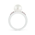 thumbnail image 2 of ANGARA South Sea Cultured Pearl Ring with Rubies in 14K White Gold for Women | June Birthstone, Birthday, Anniversary, Jewelry Gift for Women | Pearl Ring, 2 of 8