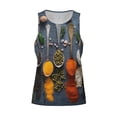 thumbnail image 4 of Easygdp Various Herbs And Spices In Spoons Men's Tank Top, Sleeveless Muscle T Shirts, Breathable, Quick-Dry, Loose for Gym, Running, Fitness - Large, 4 of 9