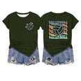 thumbnail image 3 of Graphic Tees for Women Graphic Print Short Sleeve T Shirt with Everyday Wear Comfort Casual Crew Neck Top for Women’s Wardrobe Green M, 3 of 3