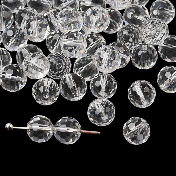 K9 Glass Imitation Austrian Beads Grade AAA Faceted Round Clear 6mm Hole: 0.7~0.9mm diy