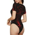 thumbnail image 2 of Balery Red Spider Women's Short Sleevee Crew Neck Bodysuit Tops Short Sleeve Tops Basic-Medium, 2 of 7
