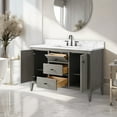 thumbnail image 4 of Vanity Art 48" Double Door Bathroom Vanity with Sink, Freestanding Storage Cabinet with Engineered Marble Top, Flip Down Tray, Drawer, and Shelf, 4 of 6