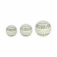 thumbnail image 5 of Modern Ceramic Orbs Sculpture Figurine for Home and Bathroom Decor - Decorative Ornaments for Office and Room Decor - Accent for Living Room, Shelf and Coffee Table - Set of 3, 6", 5", 4", Green, 5 of 14