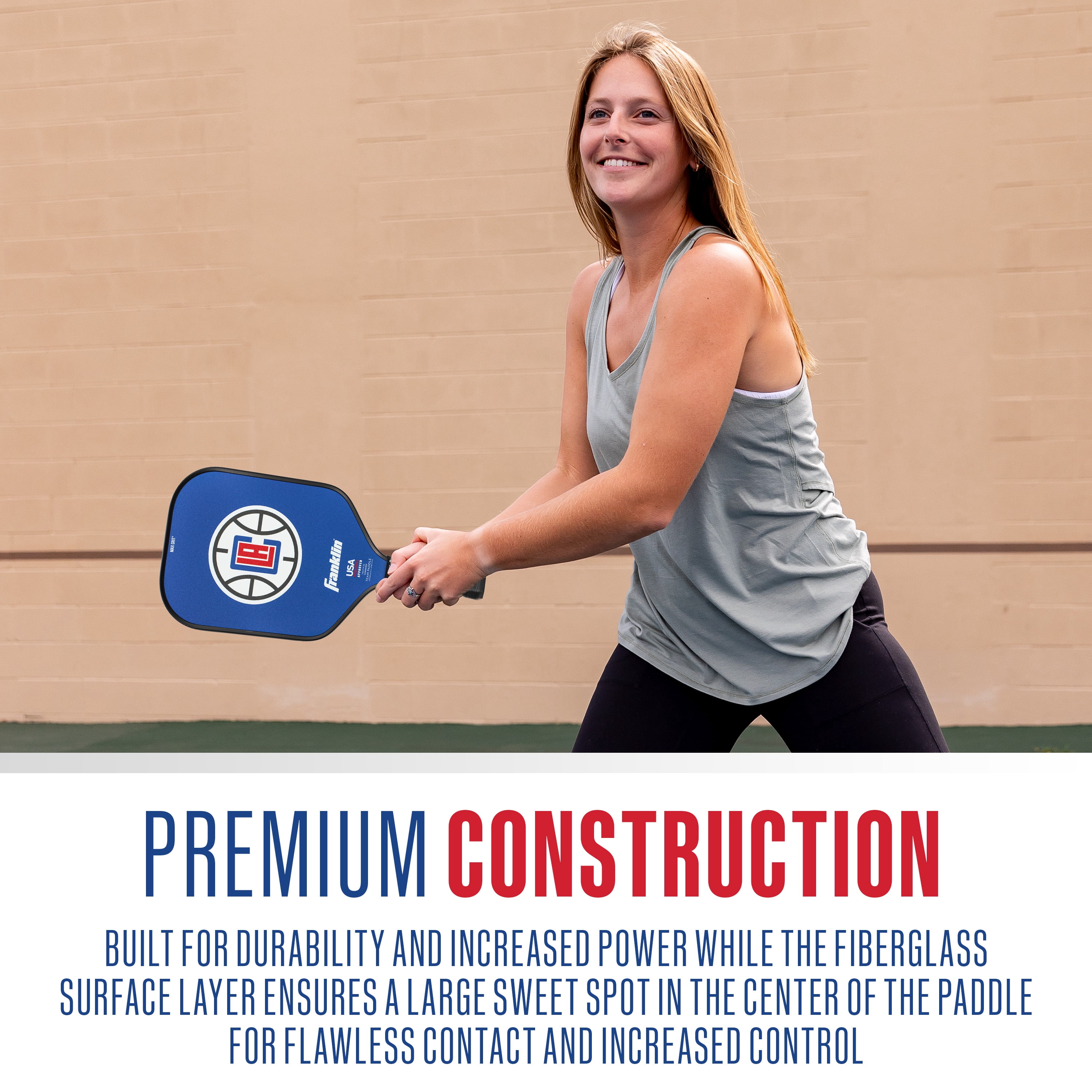 Franklin Sports NBA Los Angeles Clippers Pickleball Paddle - Official NBA Team Pickleball Paddles - USAP (USAPA) Approved Premium Quality Pickleball Paddles - Authentic Team Logos + Colors