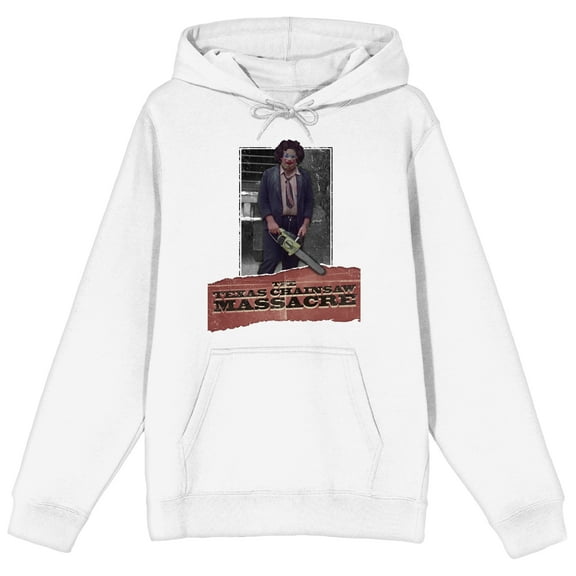 Mens White Texas Chainsaw Massacre Horror Movie Hooded Sweatshirt-M