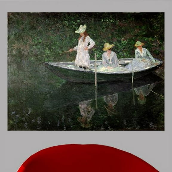 Wallhogs Monet The Boat at Giverny (1887) Wall Mural