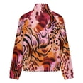thumbnail image 6 of Jackets for Women Winter Coat Jackets Flannel Stand Collar Jacket(Abstract Animal Print Textile,Size:S-4XL), 6 of 7