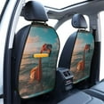 thumbnail image 3 of Easygdp Swimming Goggled Flamingo Car Kick Mat Seat Cover 2 Pcs Anti-Kick Pockets Storage Mat Back Seat Cover Car Seat Protector, 3 of 8
