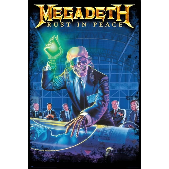 PHFZJYOU Megadeth Music Album Cover: Rust Peace Poster frameless Painting Canvas Wall Posters Art Picture Print Modern Home Family Bedroom office Decor 24x36inch