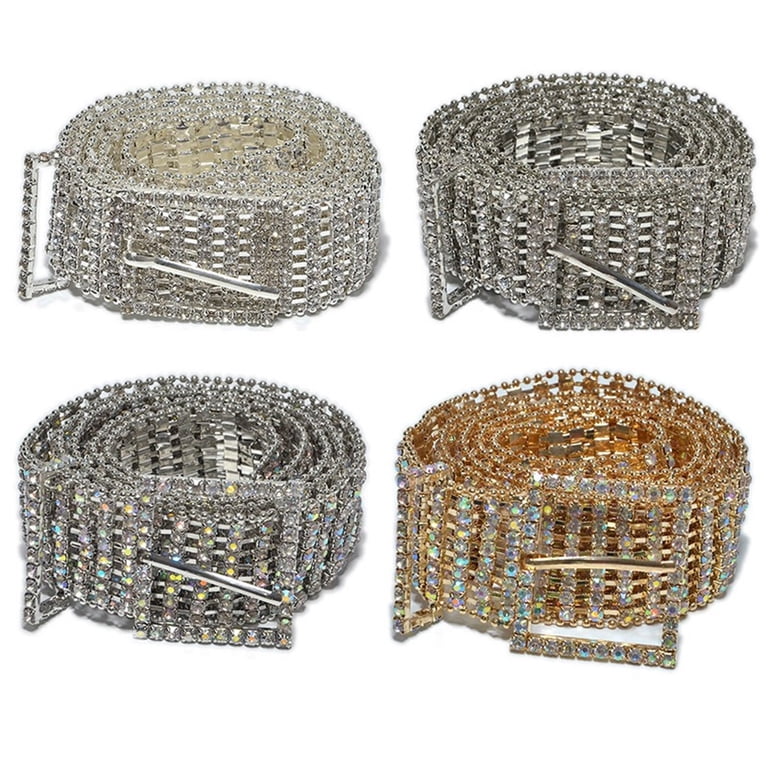 Y2K Rhinestone Belt for Women Men Silver Golden Shiny  display picture 1