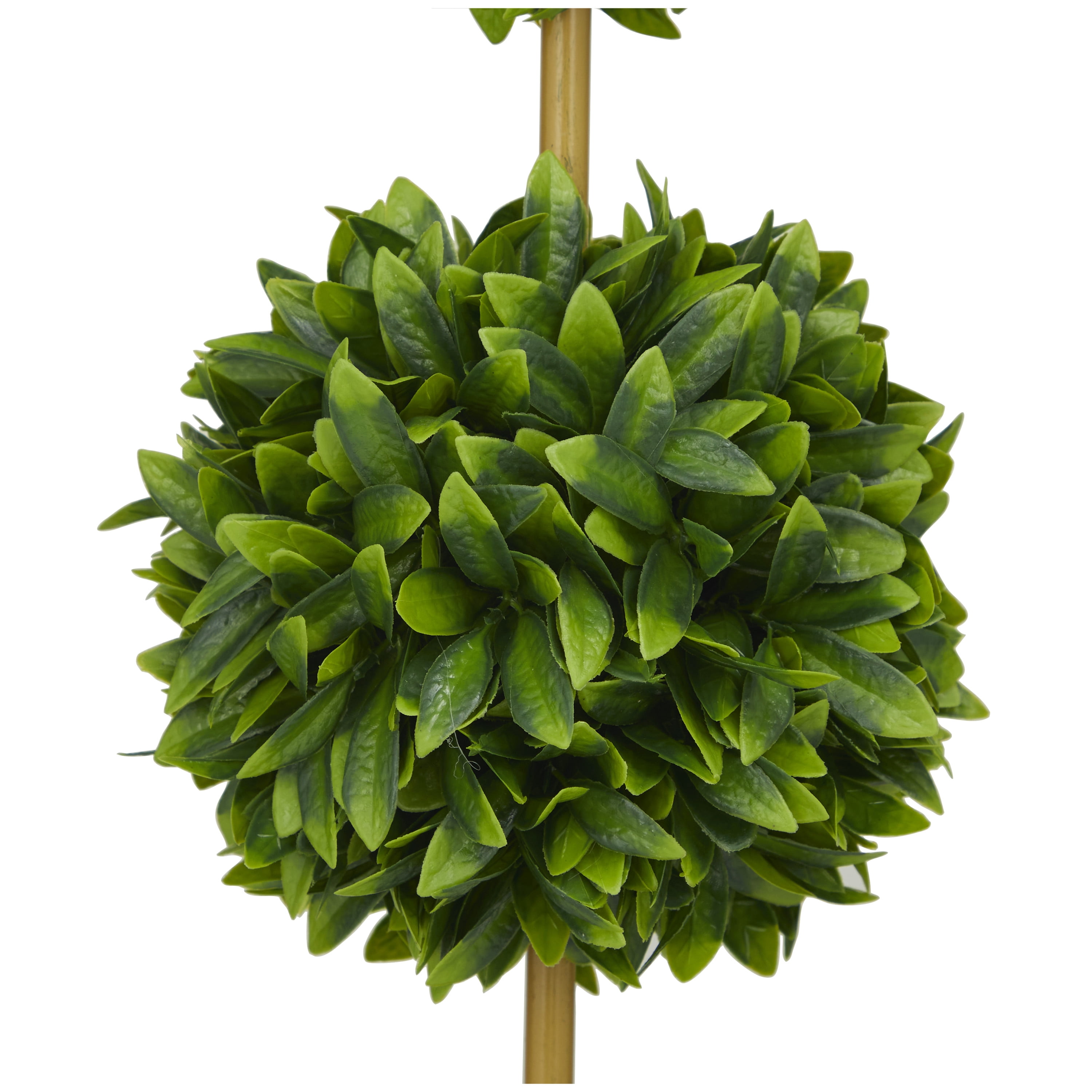 DecMode 27" Boxwood Ball Artificial Topiary in Realistic Leaves and White Cement Pot