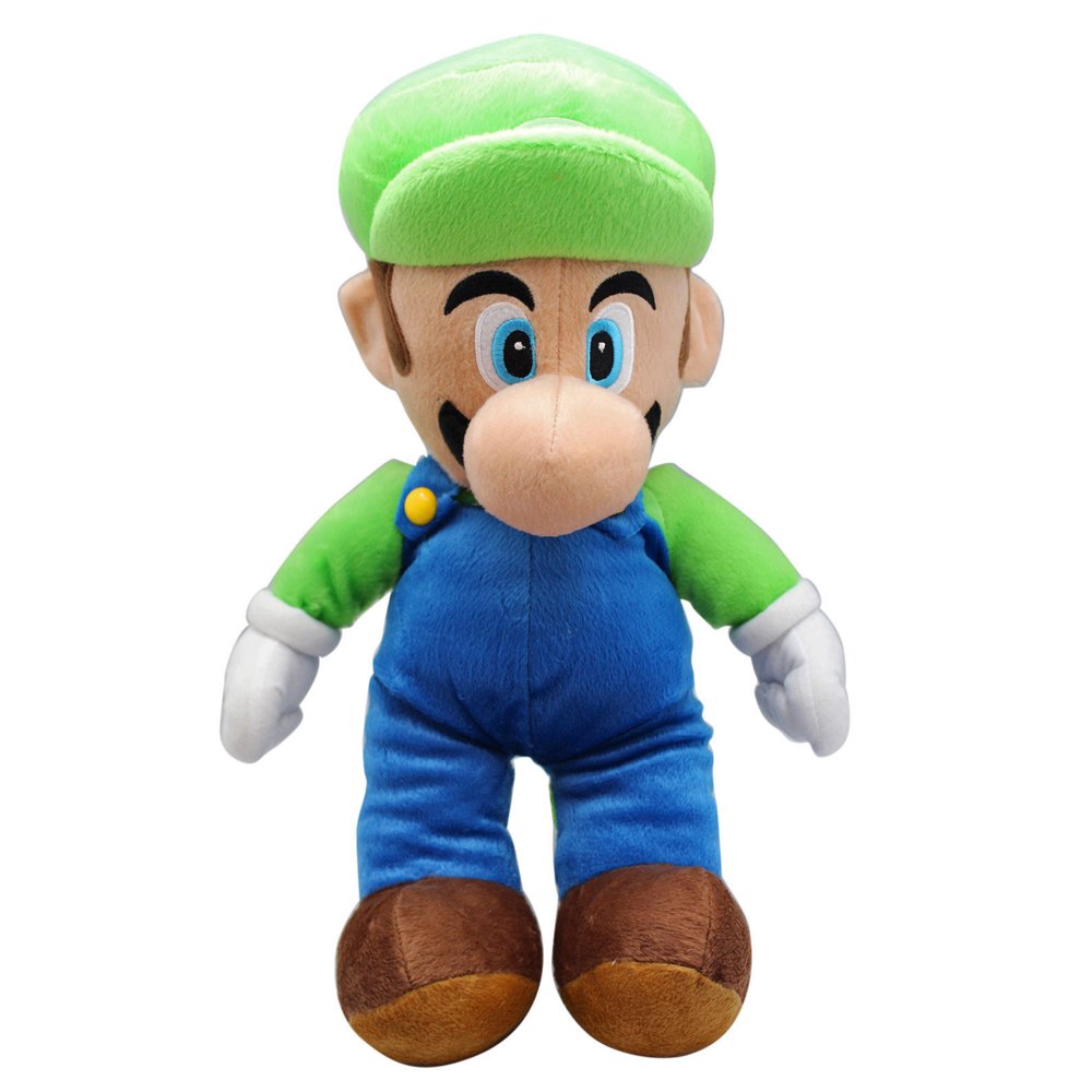 Super Mario Bros. Luigi Large Plush Toy With Secret Zipper Pocket (17in