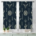 thumbnail image 3 of Western Curtains, Rustic Southwest Tribal Ethnic Aztec Bull Skull Farmhouse Cowboy Country Cow Print Window Drapery Treatments for Bedroom Living Room Bathroom Kitchen, 27.5x36 Inch, 3 of 4
