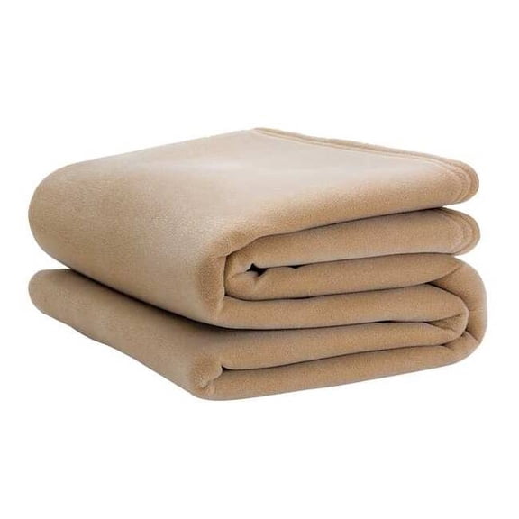 Vellux Blanket,90 in L,Tan 1B05405