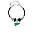 thumbnail image 2 of Delight Jewelry Acrylic 3/4" Green Megaphone Lil Sister Celtic Knot Leather Bead Bracelet, 7"+2" Extender, 2 of 4
