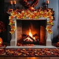 thumbnail image 5 of Cheapark Artificial Maple Leaf Vine Garland With Faux Fall Leaves For Halloween Thanksgiving Home Wall Mantle Decor, 5 of 6