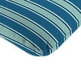 thumbnail image 3 of Jordan Manufacturing 45" x 22" Sanders Puff Blue and Gray Green Stripe Rectangular Outdoor Chair Cushion with Ties and Hanger Loop, 3 of 11
